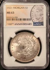 1921 Morgan Silver Dollar NGC MS63 - 100th Anniversary
