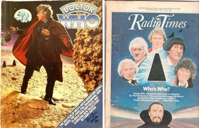 RADIO TIMES 10th+20th Anniversary Special issues(1973+1983)5 Doctors/Pertwee Who - Image 1 of 4