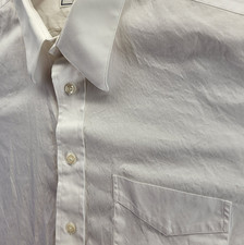Paul Fredrick 2-Ply Cotton Pinpoint Button Shirt Men 17 34 White 2XL French Cuff