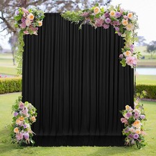 Meetsky Black Backdrop Curtains For Parties - 10Ft X 8Ft Party Photo Background