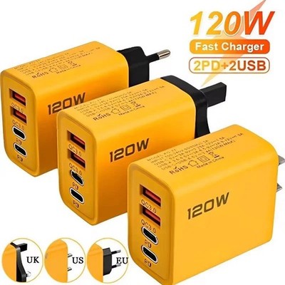 4 Ports USB C PD Charger Quick Charge 3.0 Type C USB Phone Chargers Fast 1PC