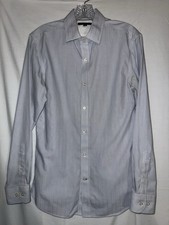Banana Republic Men  s Dress Shirt Small Blue Check Non-Iron Tailored Slim Fit