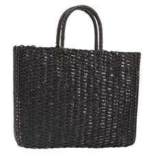 FENDI Hand Bag Raffia Brown Auth 162721