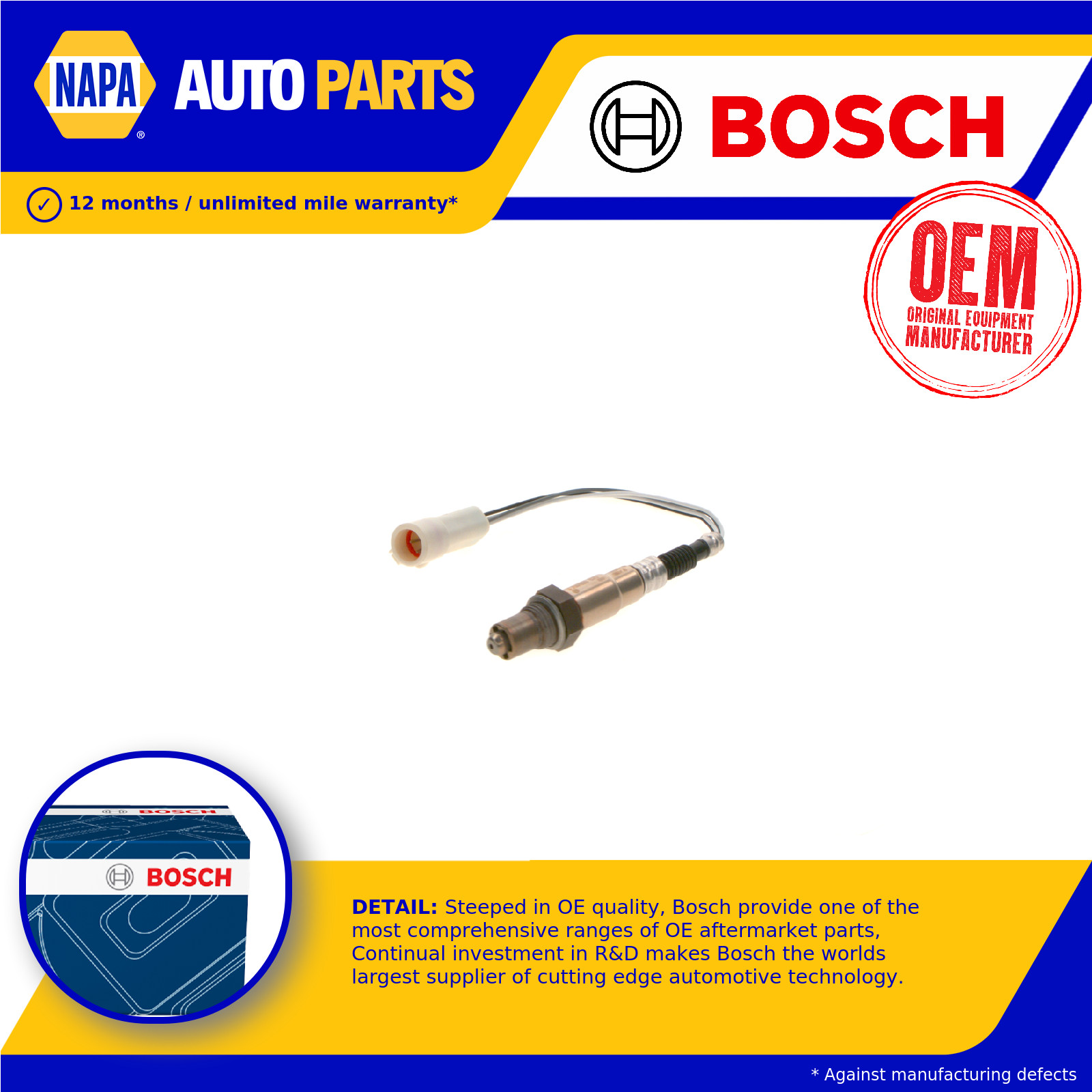 Lambda Sensor 0258986625 Bosch Oxygen XL3F9F472 XL3F9F472AA XL3F9F472CA LS31625