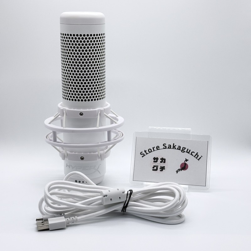 HyperX QuadCast S White 519P0AA USB Condenser Microphone RGB No Mount Used