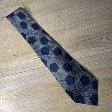 Giorgio Armani Tie Mens Blue Gray Geometric Silk Luxury Business Professional