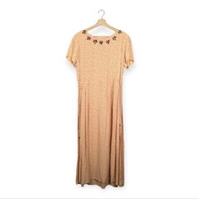 Sarah Elizabeth Vintage Yellow & Pink Floral Maxi Boho 90's Retro Dress Size 12