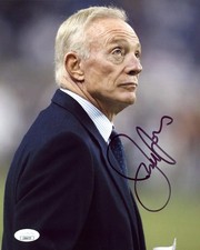 Cowboys Jerry Jones Authentic Signed 8x10 Vertical Photo JSA #CD06737