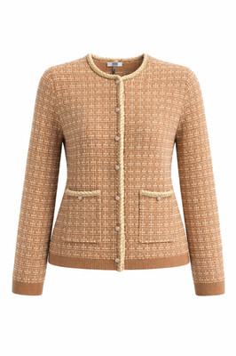 SUITE DAMEN JACKE MODELL CHANEL AUS TWEED MIT KNÖPFEN SCHMUCK UND LUREX
