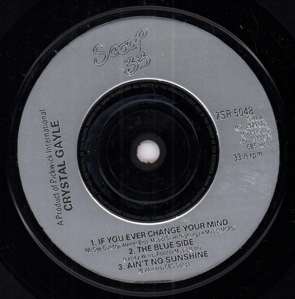 Crystal Gayle Self-Titled 7" vinyl UK Scoop 1984 ep in pic sleeve 7SR5048 - Image 3 of 3