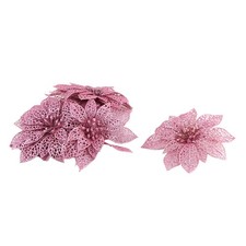 Christmas Tree Artificial Hanging Ornaments Flower Pink 10PCS