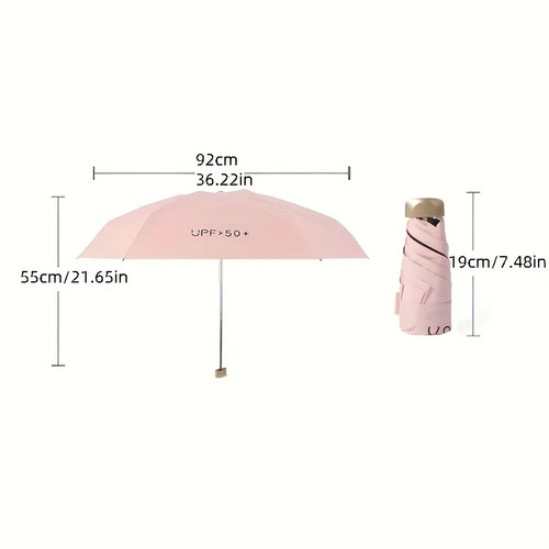Mini Sun Umbrella UV Protection Ultralight Folding Five-fold Sunshade Umbrella - Picture 17 of 34