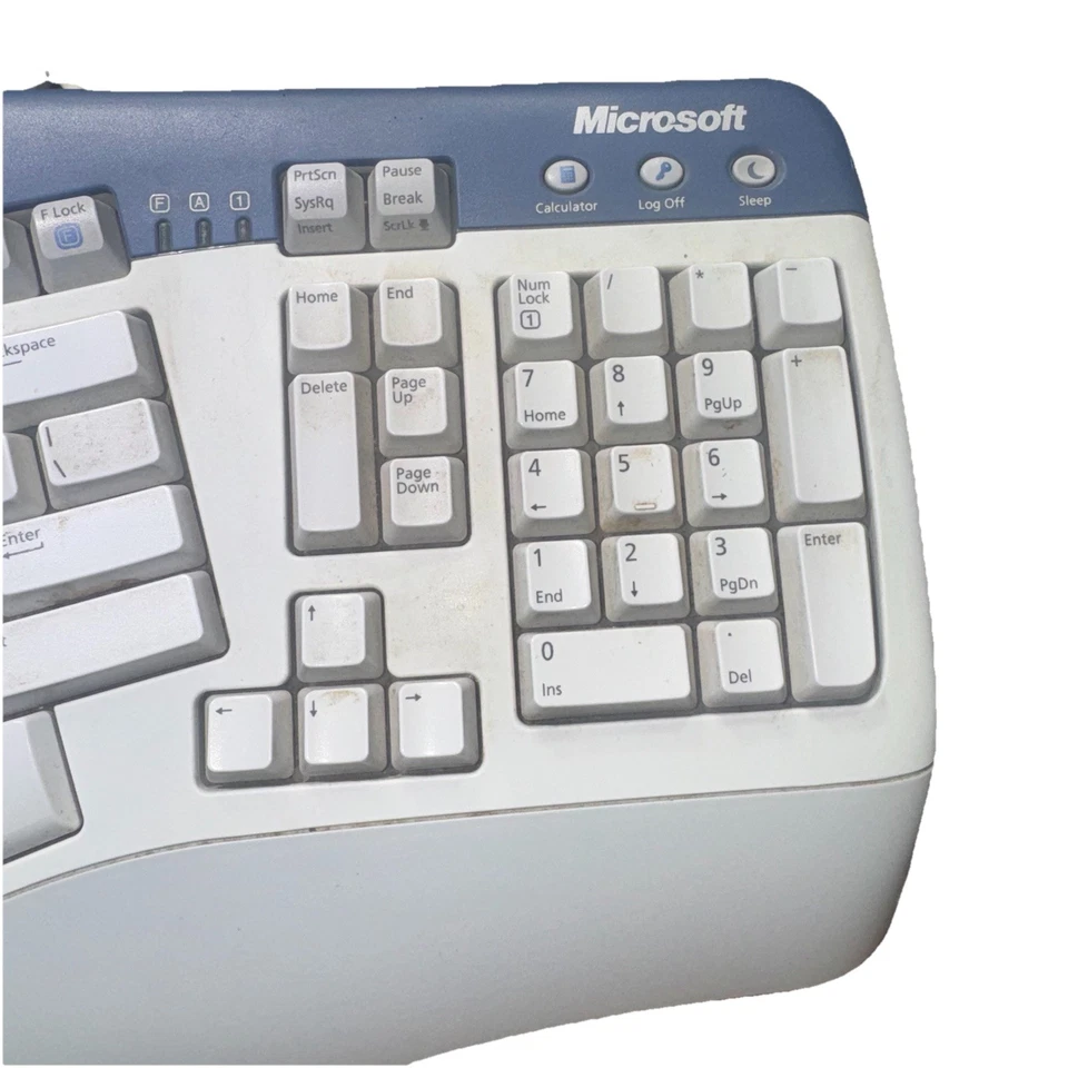 Microsoft Natural MultiMedia Keyboard 1.0A RT9470 PS/2 Ergonomic Split Gray🔥 - Image 2 of 4