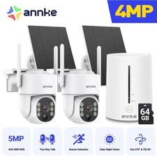ANNKE 4CH NVR Wireless 4MP PT Color Security System Solar Power Two Way Talk AI