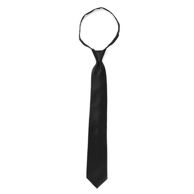 boxed-gifts Umo Lorenzo Mens Zipper Ties Solid Color Pre Tied One Size, Black 