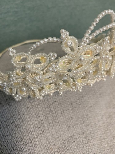 Vintage Beaded Wedding Headpiece Floral Bridal - Afbeelding 6 van 23