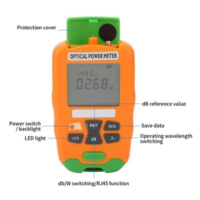 Orange Mini Fiber Optic Power Meter Fast Accurate Sensitive Robust Small Opt SET