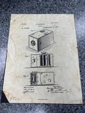 Eastman 1888 Camera Patent Print By H. Peters Lithographer (Early Reproduction)