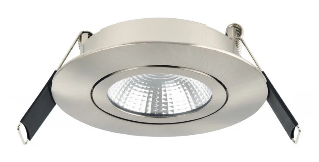 Downlight Silver Lux Ultra Slim Tilt 6.5w LED Satin Nickel IP40 3000K 650lm