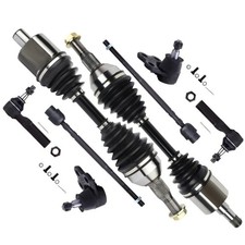 8pcs Front Suspension Kit Inner Outer Tie Rod End CV Axle Lower Ball Joint