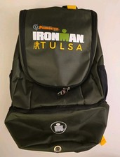 Ironman Tulsa Backpack Green Yellow Event Promo Bag Padded Straps Zippered