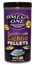 Omega One Super Color Sinking Cichlid Pellets Aquarium Fish Food, 4Mm