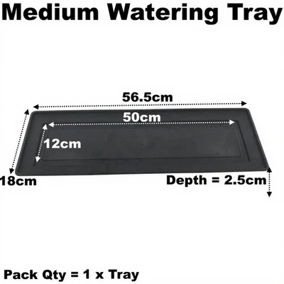 OAKLAND GARDENS Medium Plant Pot Drip Watering Tray Saucer Black Windowsill Seed Trays Qty = 1