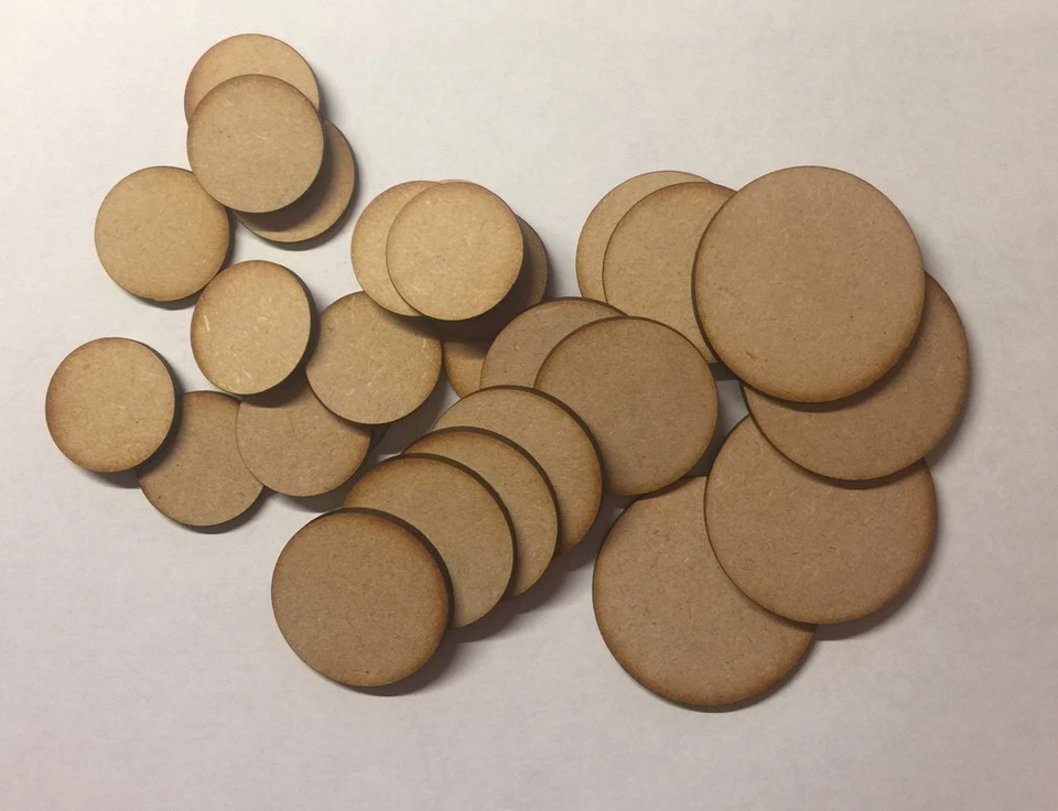 Cerchi in legno 100 mm (10 cm) taglio laser 3 mm MDF bianchi artigianali forme base insegne