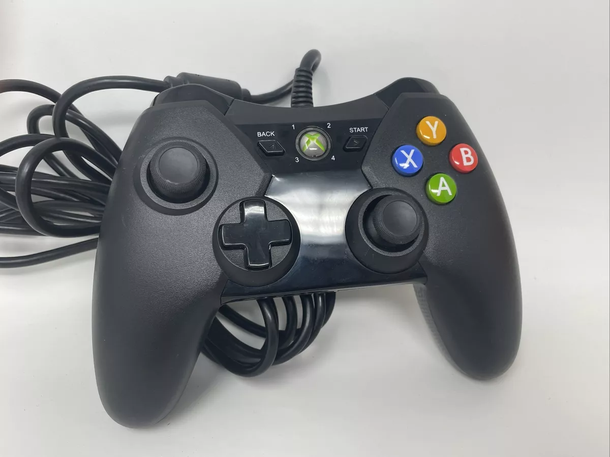 XBOX 360 Controller Black Wired Power A Model 1414135 02 Clean