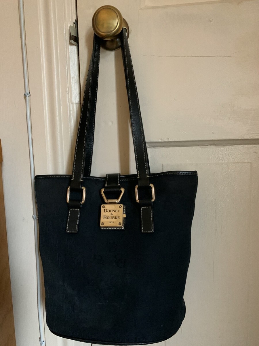 Vintage Dooney & Bourke 1976 black signature canvas bucket