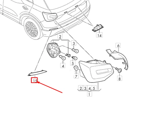 NUOVO RIFLETTORE LUCE POSTERIORE DESTRO AUDI Q2 81A945106 ORIGINALE - Foto 10 di 11