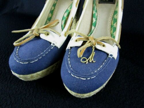 Milly for Sperry Top Sider Womens Espadrilles Platform Heels Canvas Navy Size 8M - Picture 11 of 11