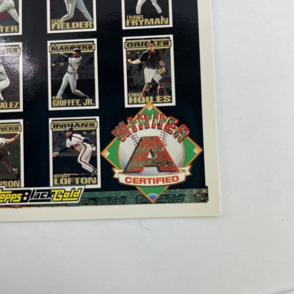 1994 Topps Black Gold Winner Grupo A Certificado Ken Griffey Jr. Randy Johnson - Imagem 3 de 4