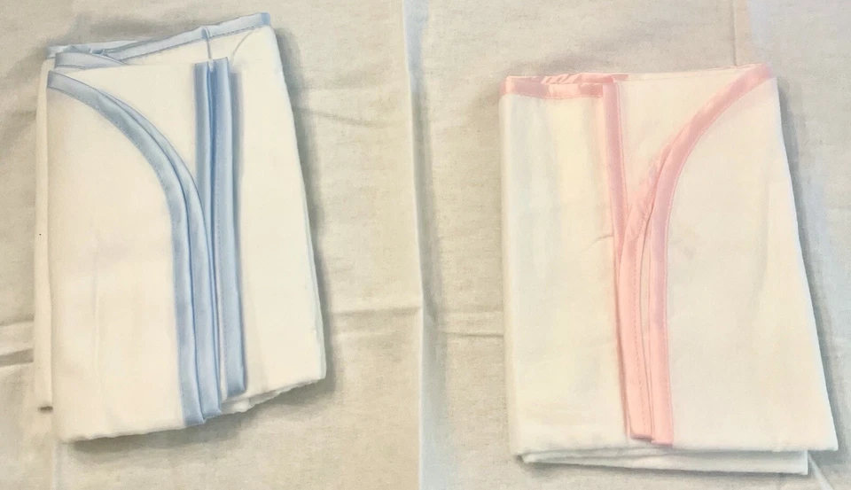  3 piezas Juego -36” X 36” ALGODÓN BEBÉ MANTAS Ligeras-Rosas/Azul Foto 3 de 4