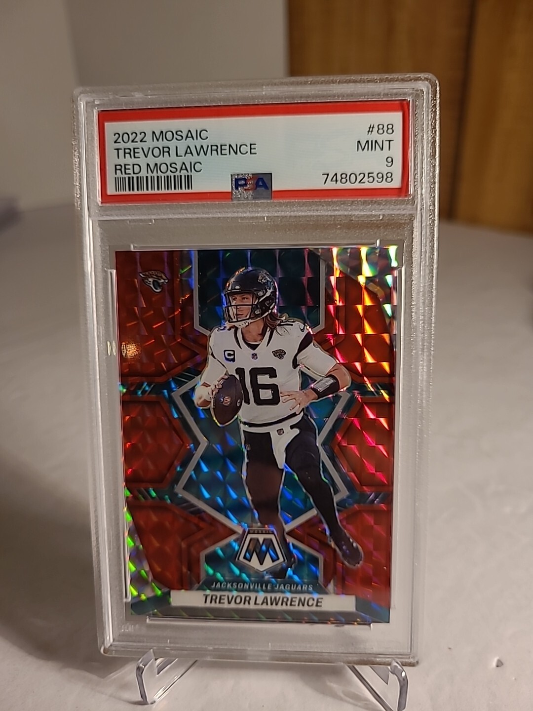 2022 Mosaic Trevor Lawrence Red Mosaic #88  Psa 9 Mint