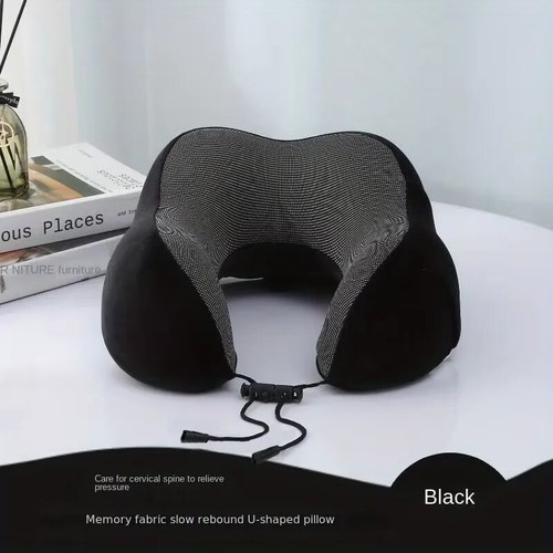 Almohada de algodón con memoria de viaje cuello motor coche aviones siesta tela magnética con forma de - Imagen 4 de 17