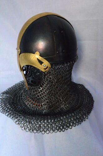 Medieval Armour Viking Helmet With Chain mail Viking Nasal Helmet - Bild 2 von 4