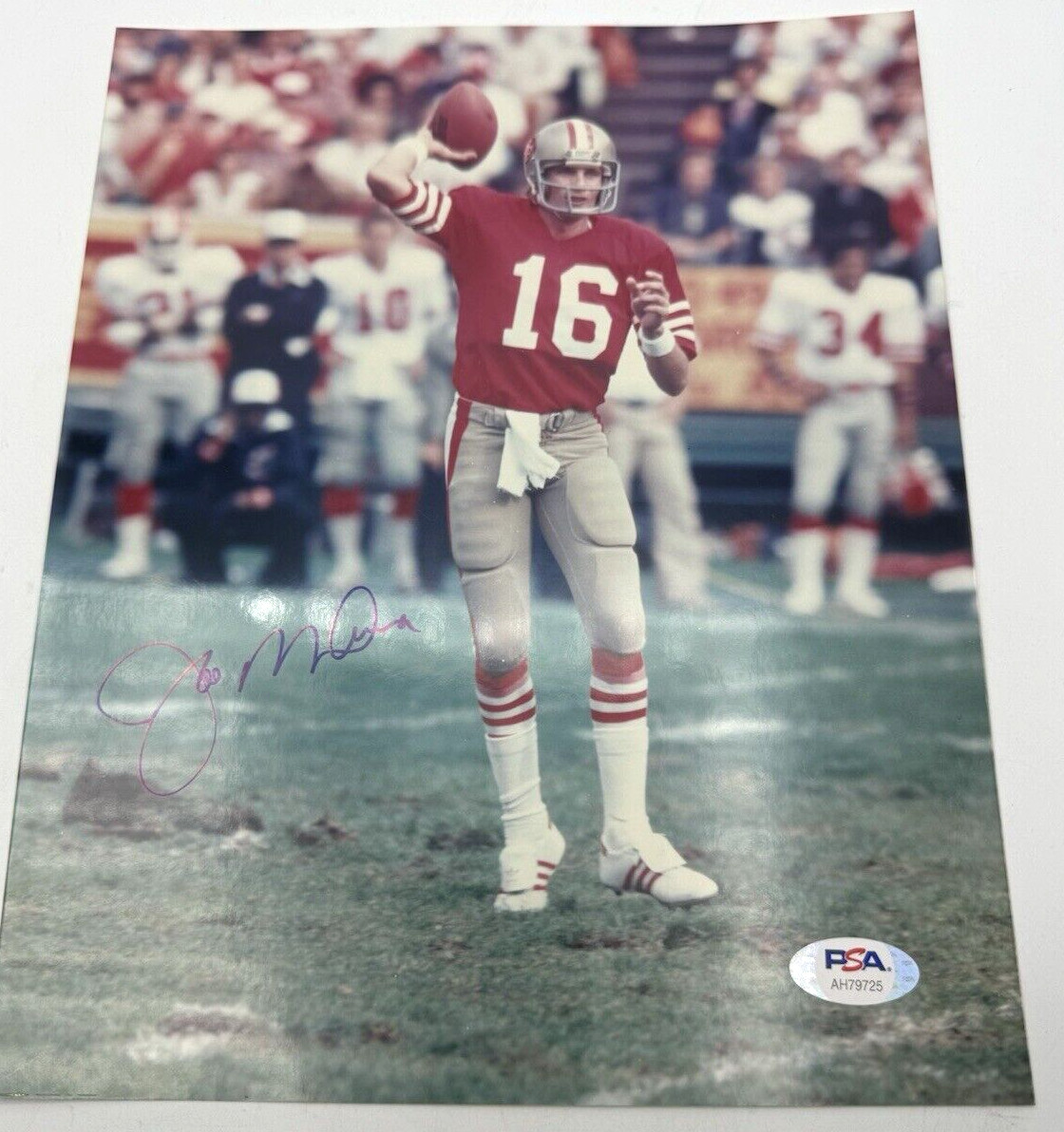 JOE MONTANA PSADNA AUTOGRAPHED SAN FRANCISCO 49ers 8 X 10 PHOTO WITH CERTIFICATE