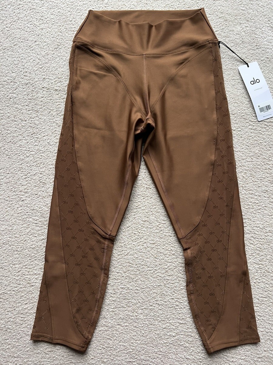 Alo Yoga Airlift Mesh High Waist Cinnamon Brown Celeste Capri
