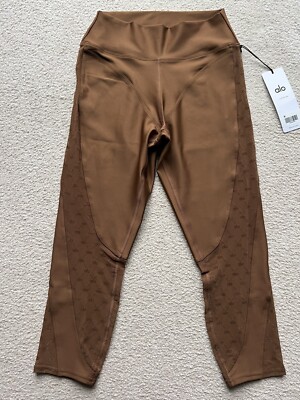 Alo Yoga Airlift Mesh High Waist Cinnamon Brown Celeste Capri