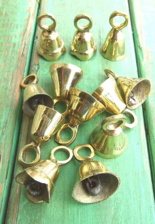 Lot of 12 Brass Bells 1 1/2" Wedding Bells Chimes Goat Bells DIY NEW
