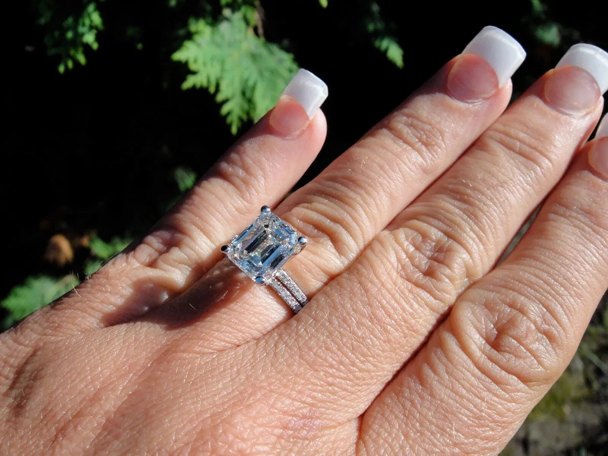 3 ct asscher sale cut diamond ring