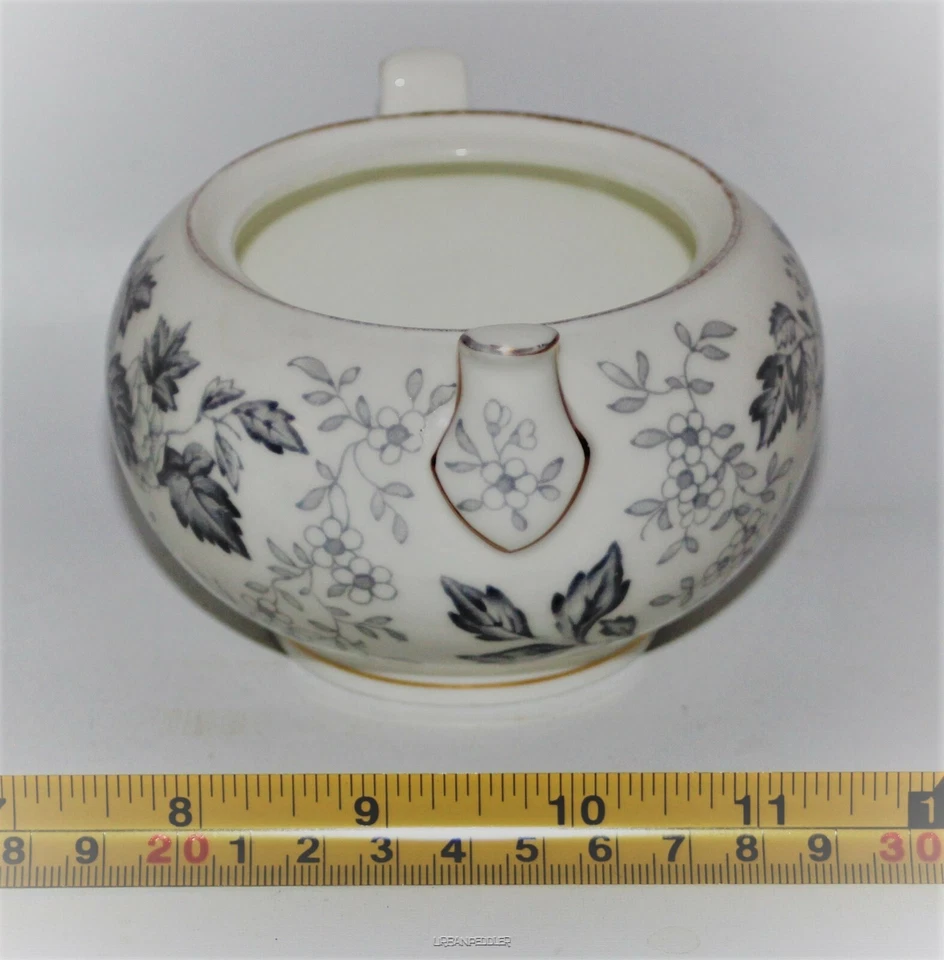 Cuenco de azúcar gris WEDGWOOD Avon-sin tapa*adorno dorado floral gris*de colección Inglaterra*W6081 Foto 2 de 4