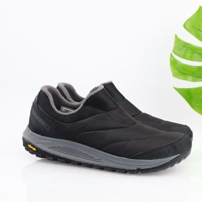 Merrell Mens Sneaker Moc Size 13 Black Nylon Ripstop Winter Slip On Shoe Vibram