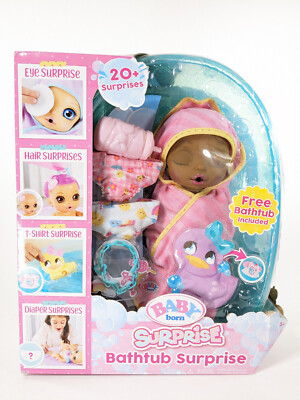 Baby Born Bathtub Surprise African-American Girl Doll