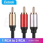 Premium 1 RCA to 2 RCA Subwoofer Audio Cable Y Splitter Cord Lead Gold Plated