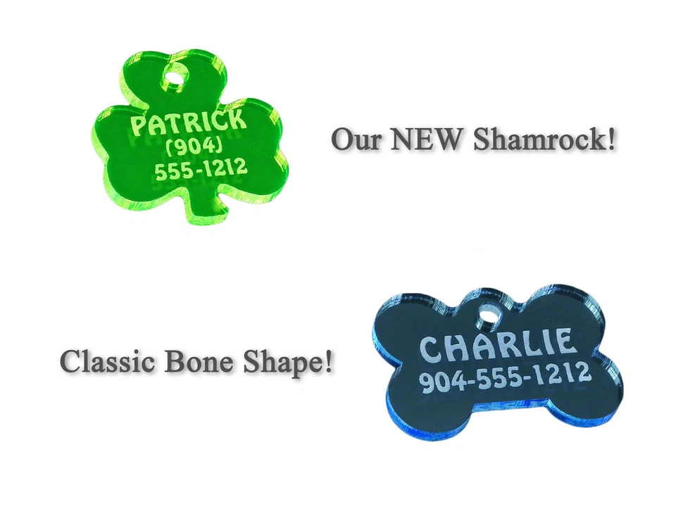 ACRYLIC PLASTIC PET Dog Cat Identification Name Tags-Custom Engraved ID Tag - Image 2 of 4