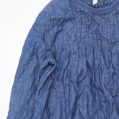 Per Una Womens Blue Cotton Blend A-Line Size 10 - Picture 6 of 12