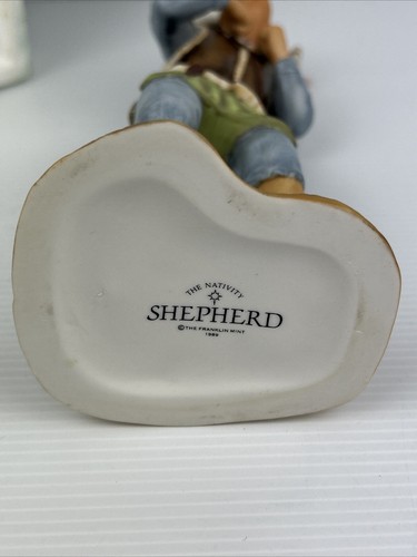 Franklin Mint Nativity Shepherd & Sheep Gianni Benvenuti Boxed Card 1989 Vintage - Picture 9 of 19