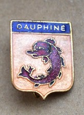 Insigne, broche ski, montagne, vintage  " DAUPHINE " FIA Lyon, vintage